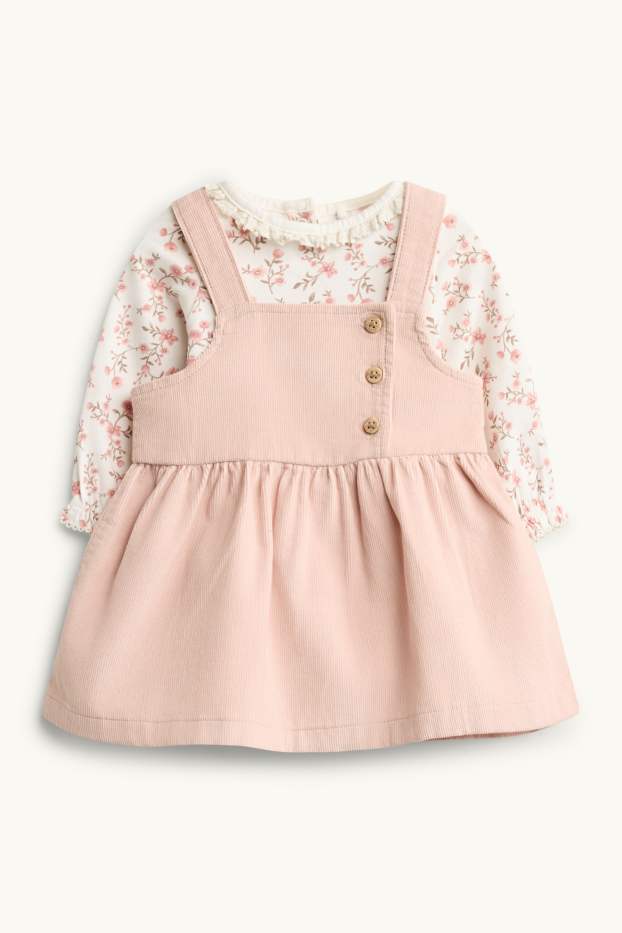 Baby Mädchen - Blümchen - Erstlingsoutfit - 2 teilig - rosa
