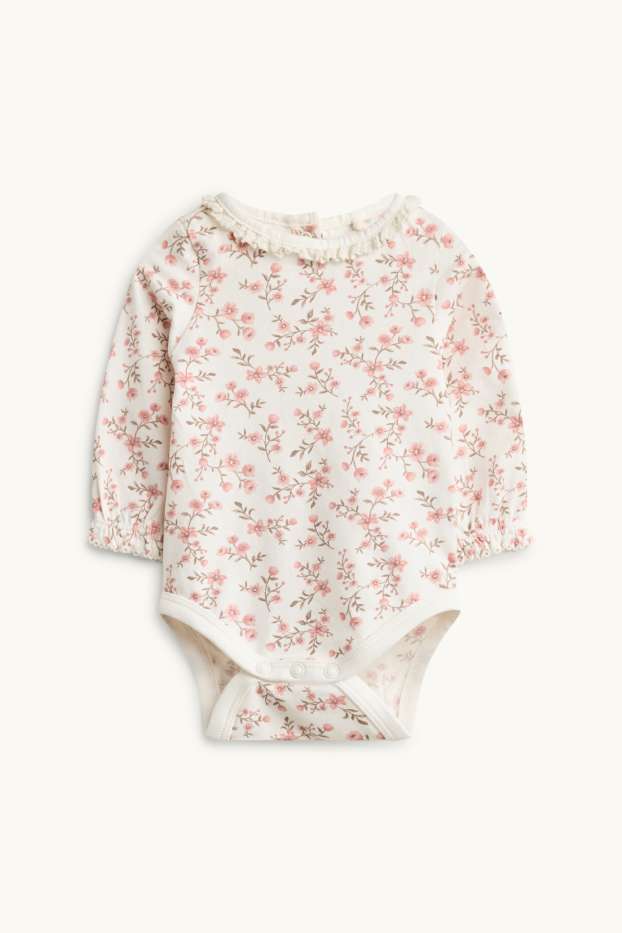 Baby Mädchen - Blümchen - Erstlingsoutfit - 2 teilig - rosa