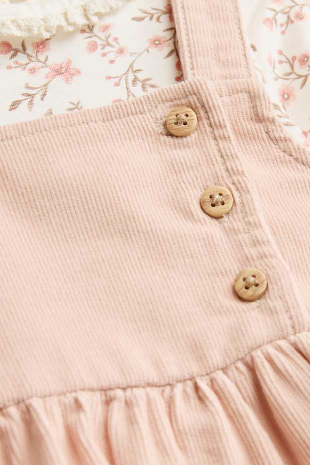Baby Mädchen - Blümchen - Erstlingsoutfit - 2 teilig - rosa