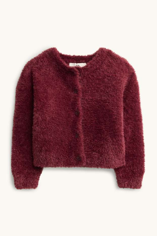 Kinderen: meisjes - Vest - glanseffect - bordeaux