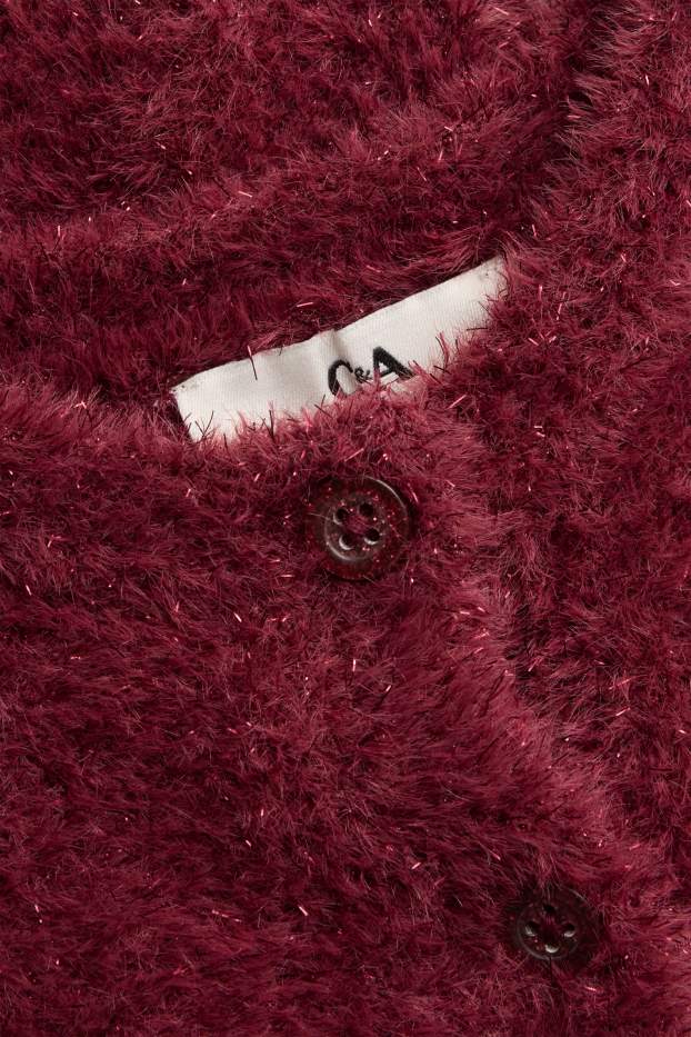 Kinderen: meisjes - Vest - glanseffect - bordeaux