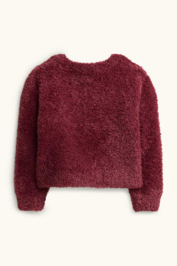Kinderen: meisjes - Vest - glanseffect - bordeaux