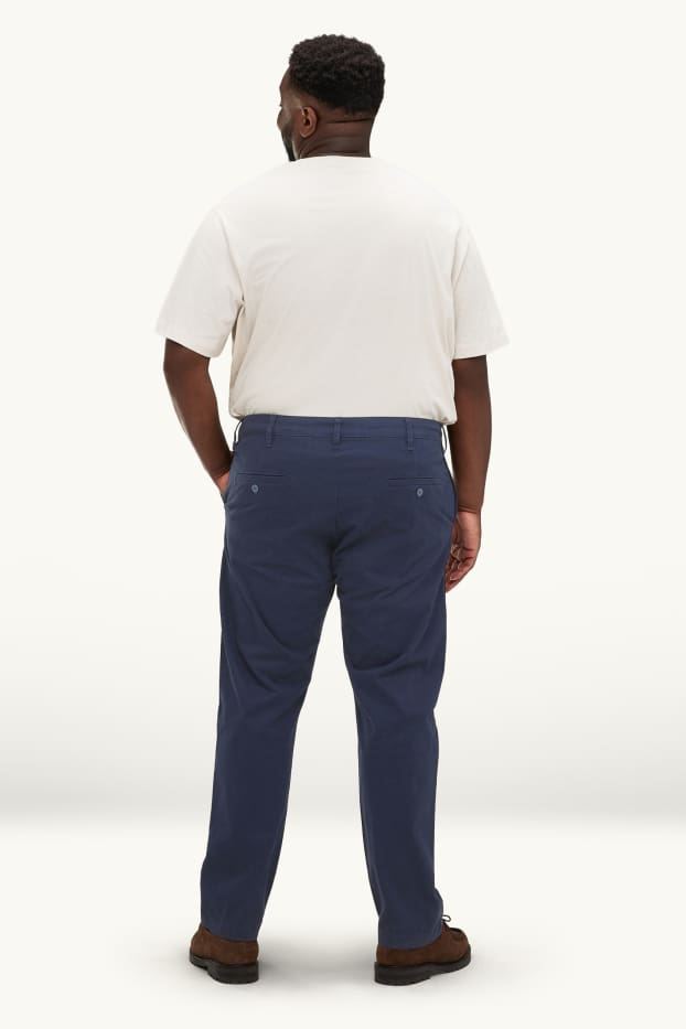 Pánské - Kalhoty chino - regular fit - tmavomodrá