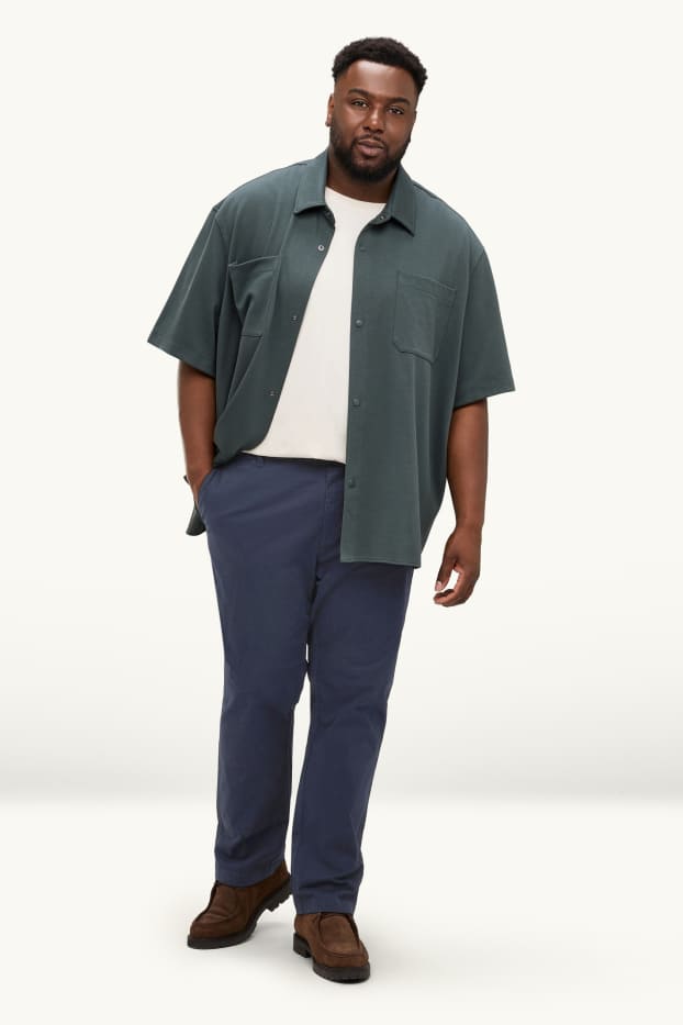 Pánské - Kalhoty chino - regular fit - tmavomodrá