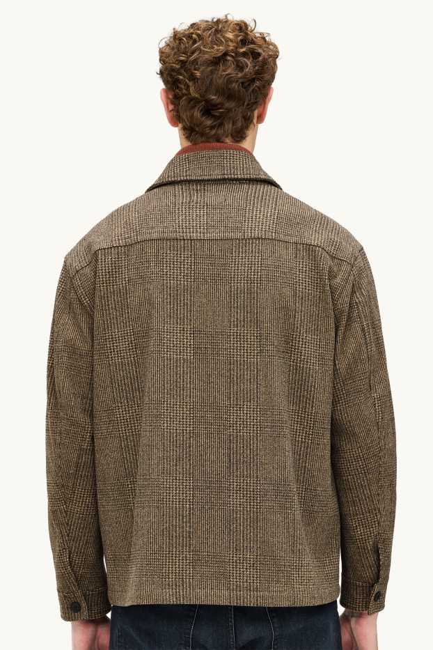 Herren - Hemdjacke - Relaxed Fit - Kent - strukturiert - braun / beige