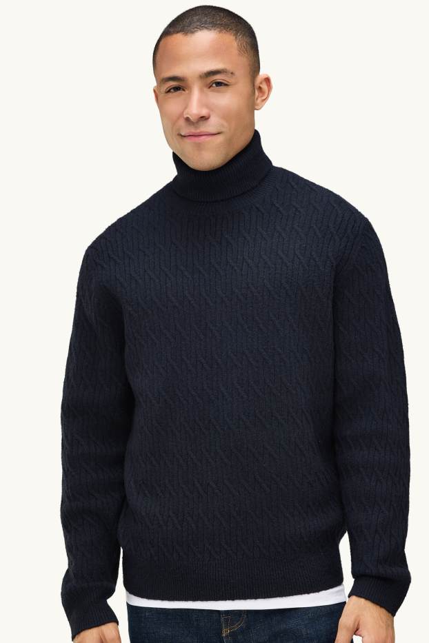 Heren - Coltrui - met structuur - donkerblauw