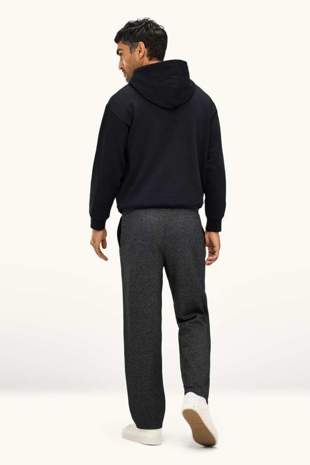Men - Joggers - patterned - dark gray