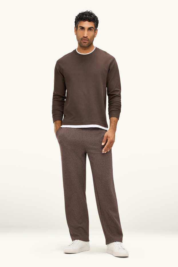 Hommes - Pantalon de jogging - à motif - marron