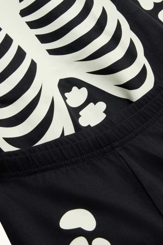 Children Boys - Halloween - skeleton - pyjamas - 2 piece - glow-in-the-dark - black