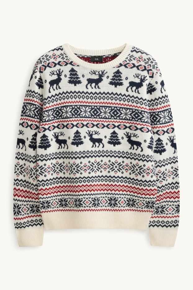 Herren - Weihnachtspullover - weiß