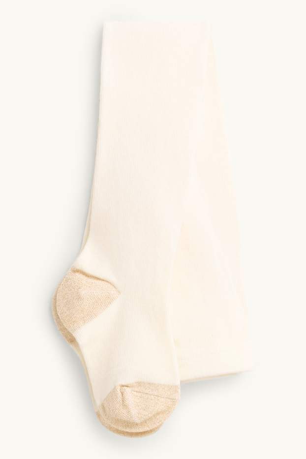 Enfants filles - Étoile - ensemble - gilet en maille, haut à manches longues, jupe, collants - blanc crème