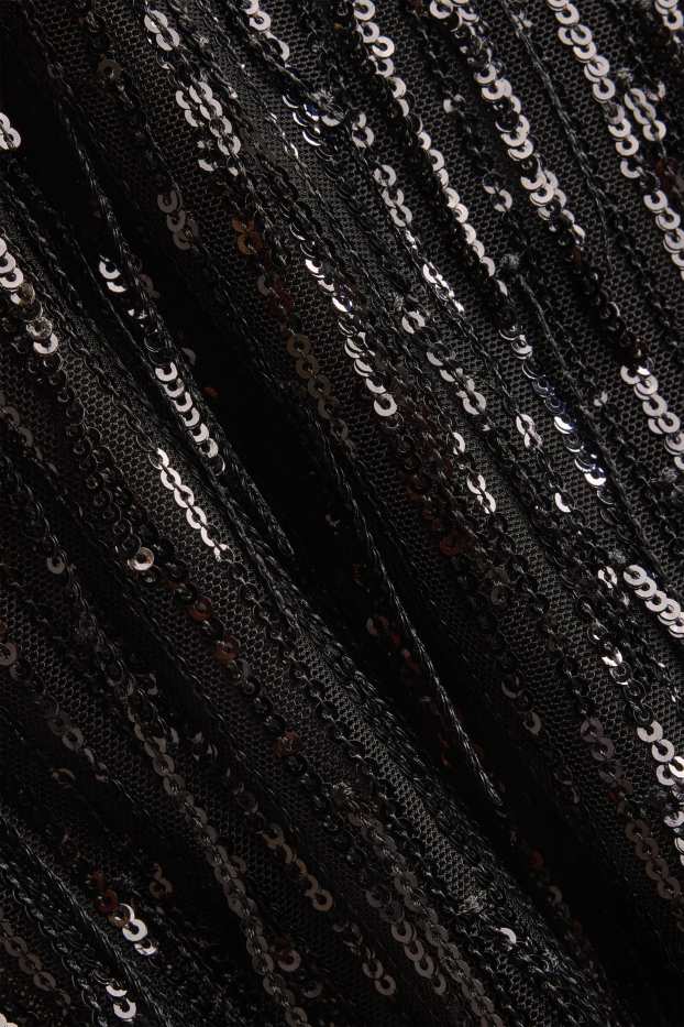 Donna - Top con paillettes - nero