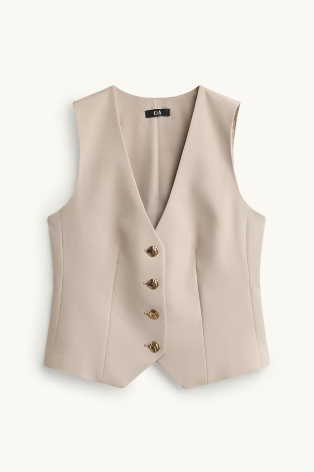 Femmes - Gilet sans manches de bureau - regular fit - beige clair
