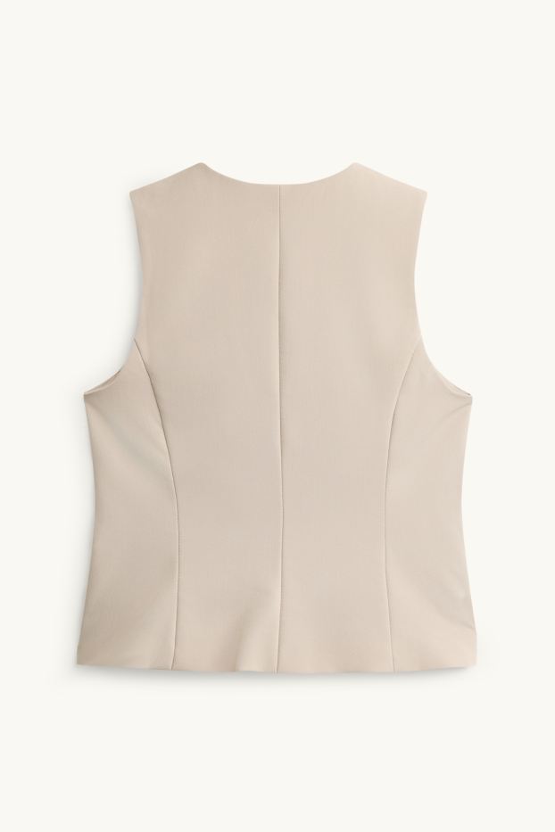 Femmes - Gilet sans manches de bureau - regular fit - beige clair