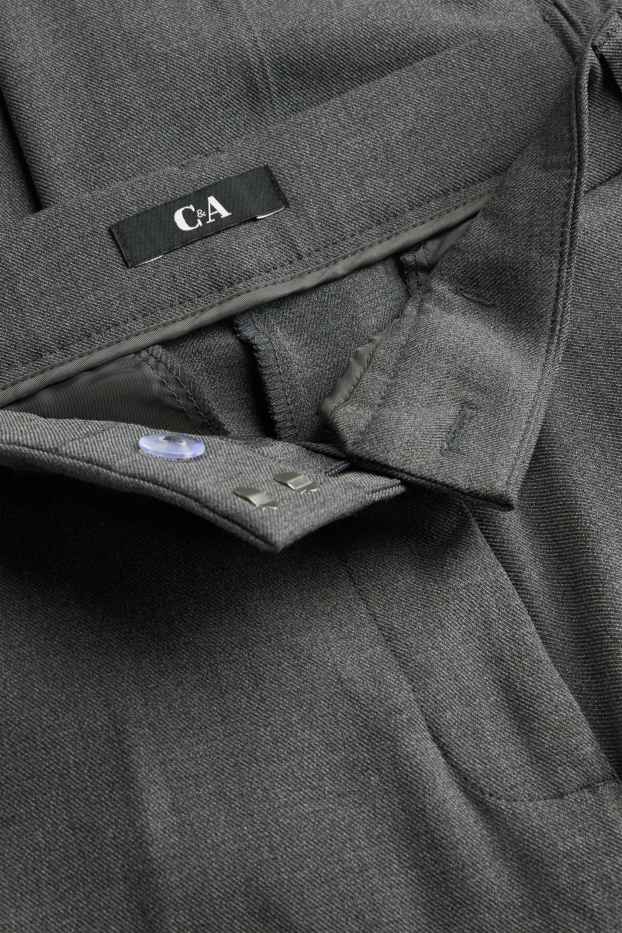 Women - Cloth trousers - mid-rise waist - slim fit - dark gray