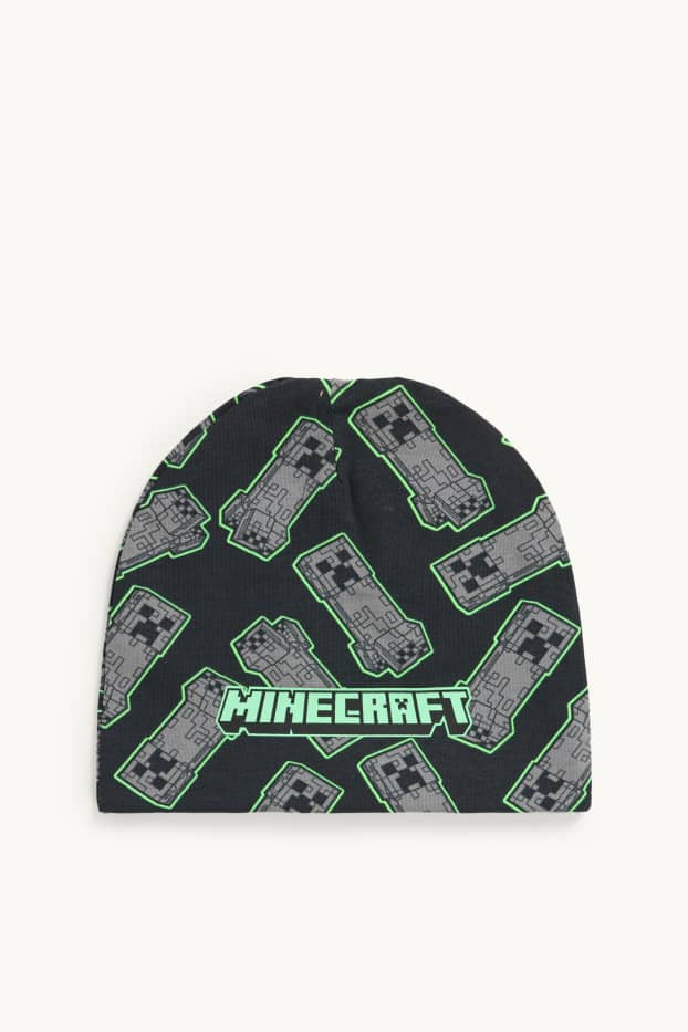 Enfants garçons - Bonnet en maille - gris / vert