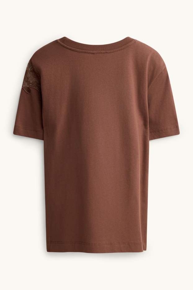 Women - T-shirt - regular fit - brown