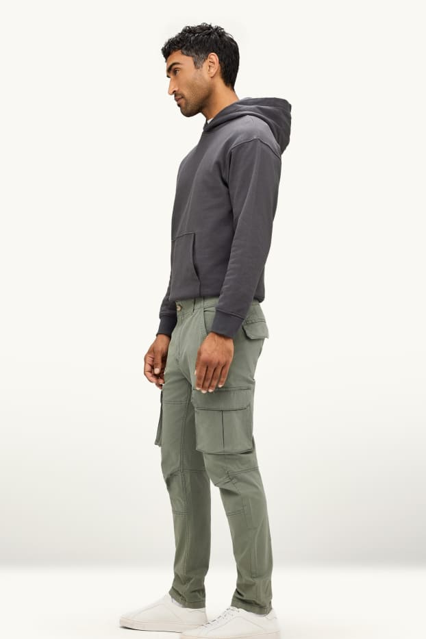 Men - Cargo trousers - light green