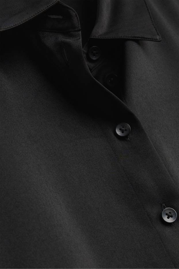 Donna - Camicia - effetto brillante - nero