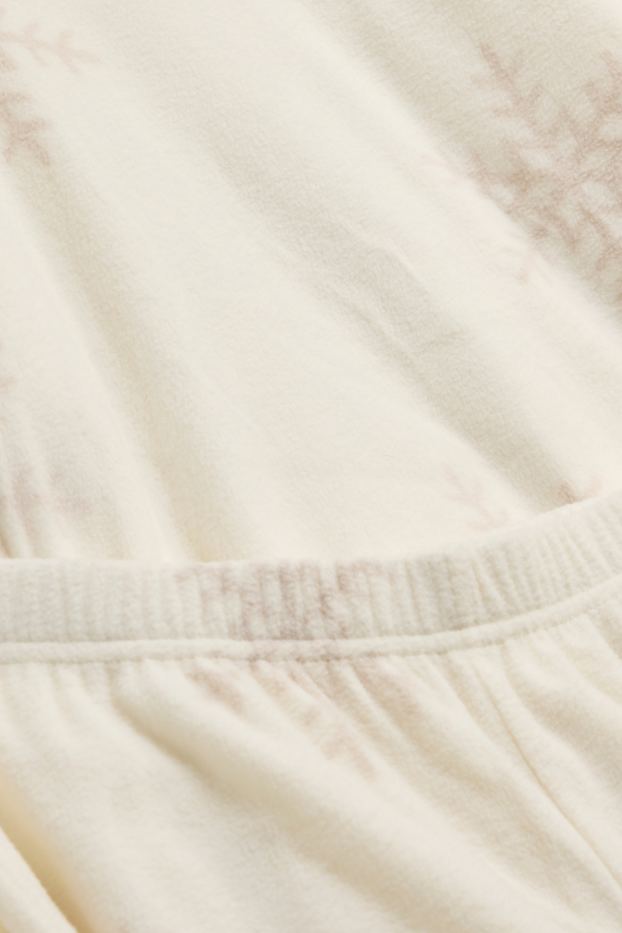 Femei - Pijama de fleece - cu model - alb-crem