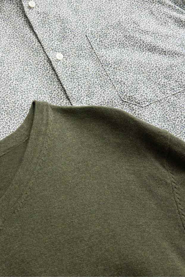 Home - Conjunt - jersei i camisa formal - 2 peces - verd
