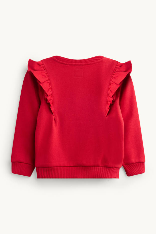 Kinder Mädchen - Minnie Maus - Sweatshirt - Glanz-Effekt - rot