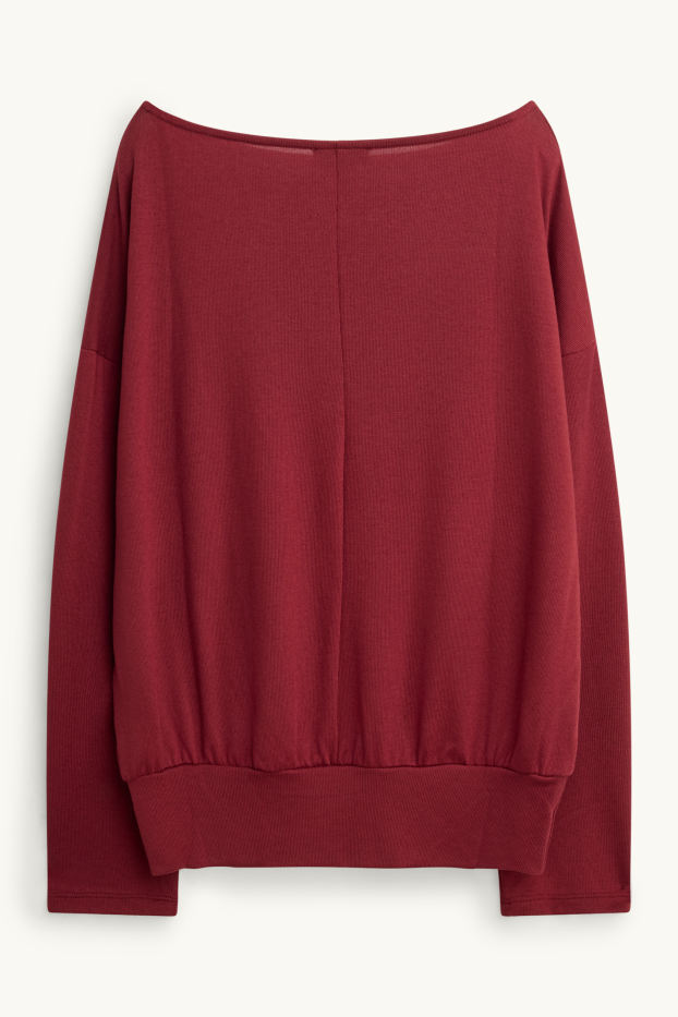 Donna - Maglia a maniche lunghe - slim fit - rosso