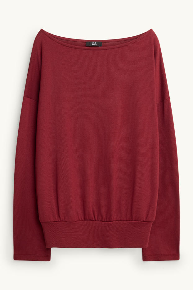 Donna - Maglia a maniche lunghe - slim fit - rosso