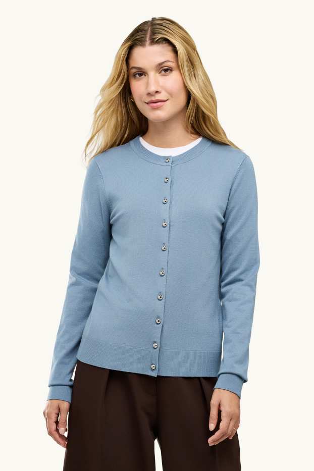 Damen - Strickjacke - hellblau