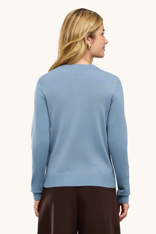 Damen - Strickjacke - hellblau