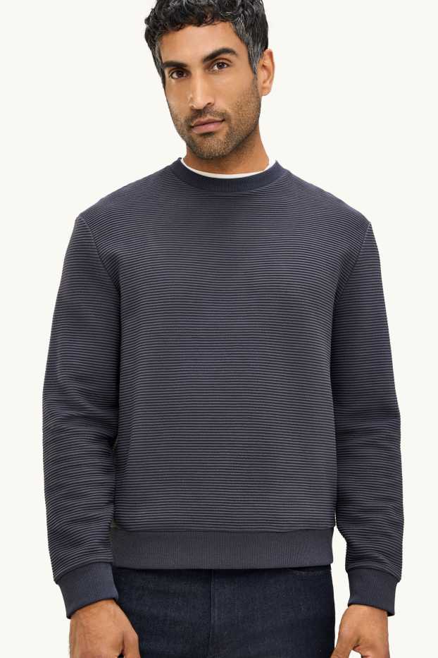 Herren - Sweatshirt - gerippt - anthrazit