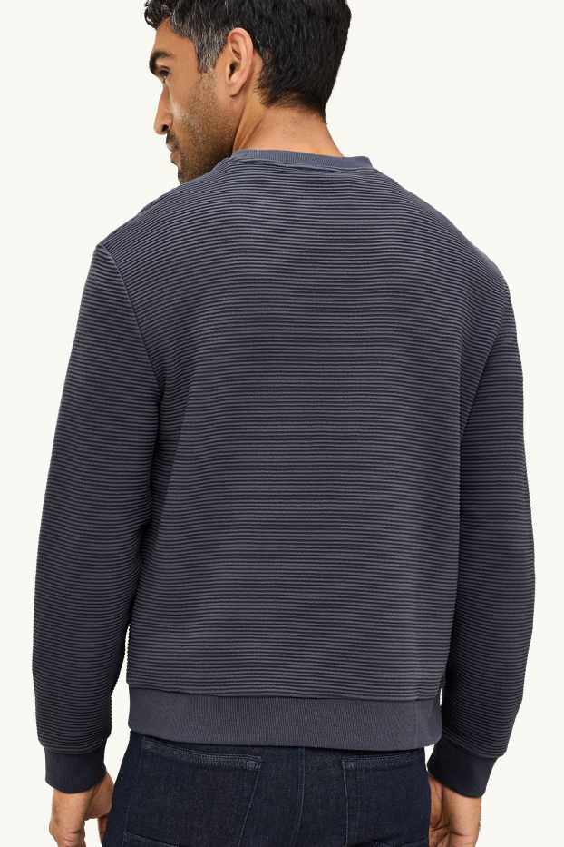 Herren - Sweatshirt - gerippt - anthrazit