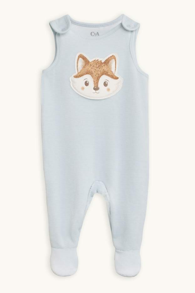 Bébés garçons - Renard et étoile - ensemble avec grenouillère - 2 pièces - bleu clair