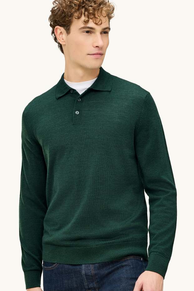 Uomo - Maglione in lana merino - verde