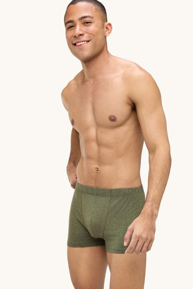Hommes - Lot de 3 - caleçons - jersey - vert chiné