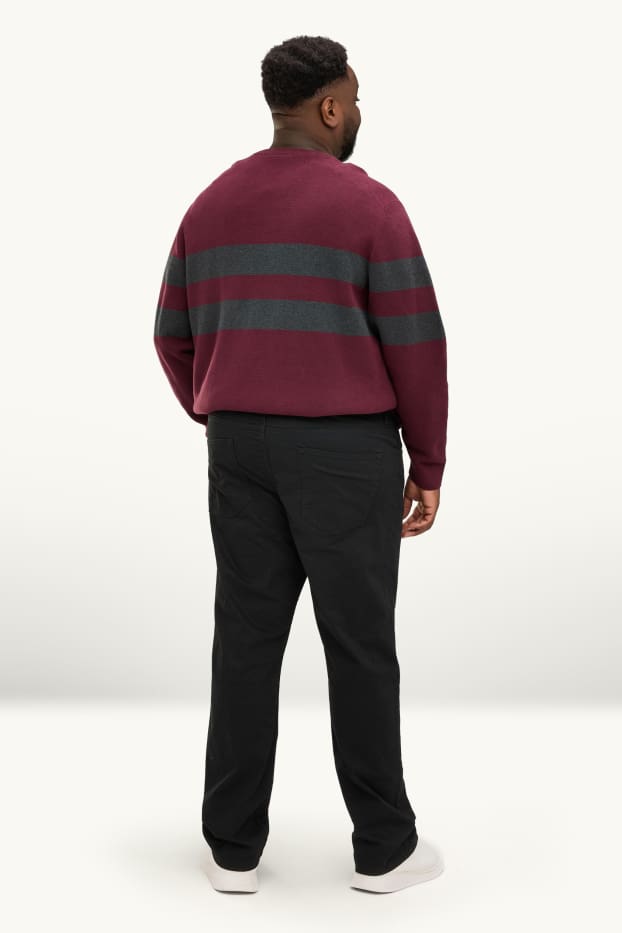 Herren - Hose - Straight Fit - schwarz