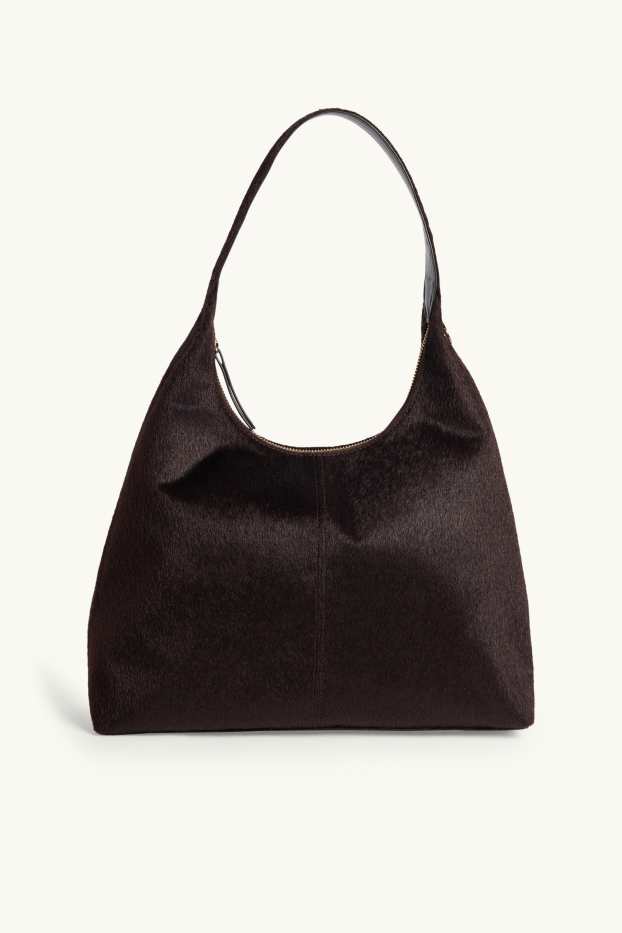 Damen - Großer Kunstfell-Shopper - dunkelbraun