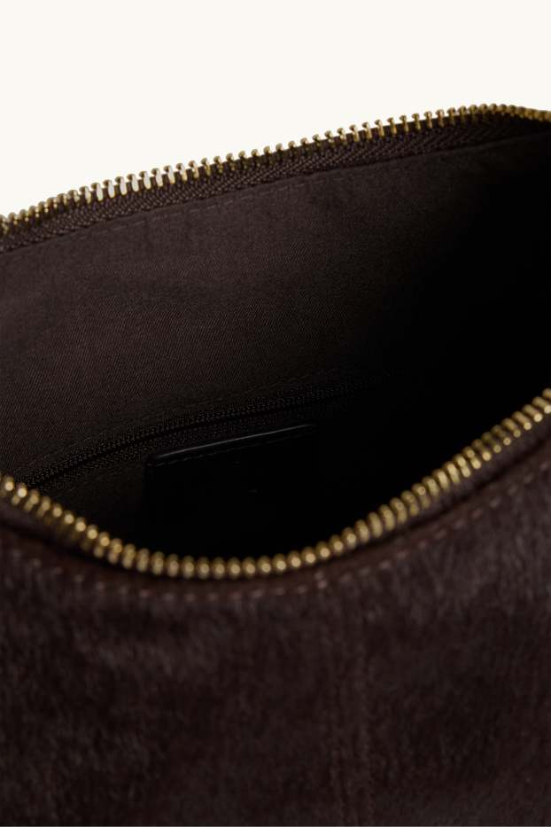 Damen - Großer Kunstfell-Shopper - dunkelbraun