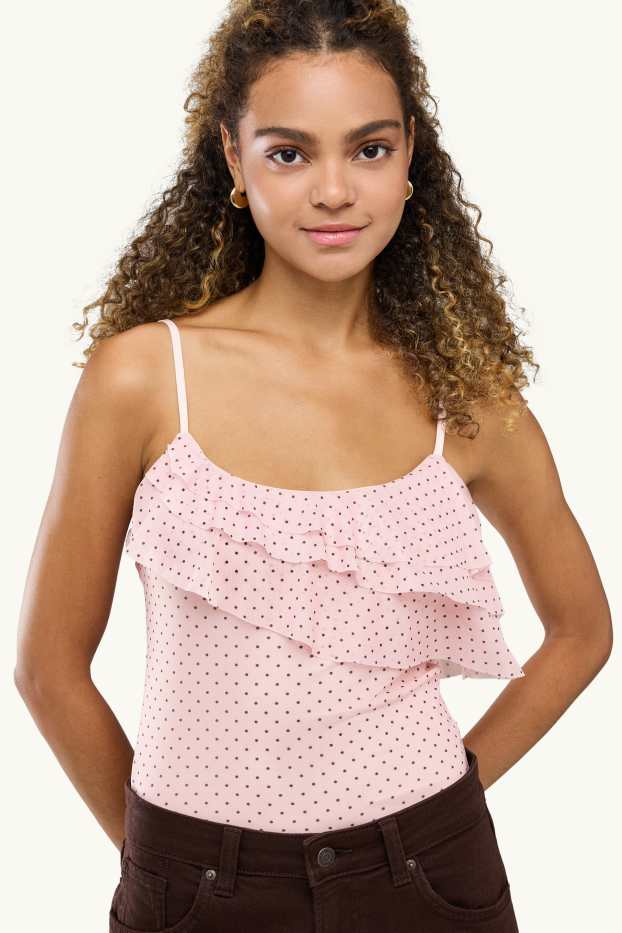 Donna - Body - in rete - a pois - chiarorosa