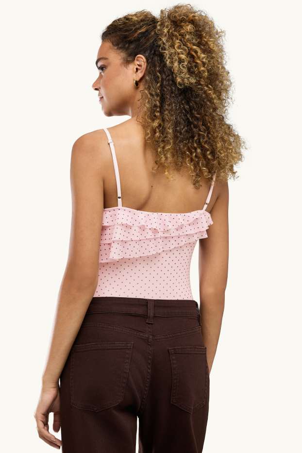 Donna - Body - in rete - a pois - chiarorosa