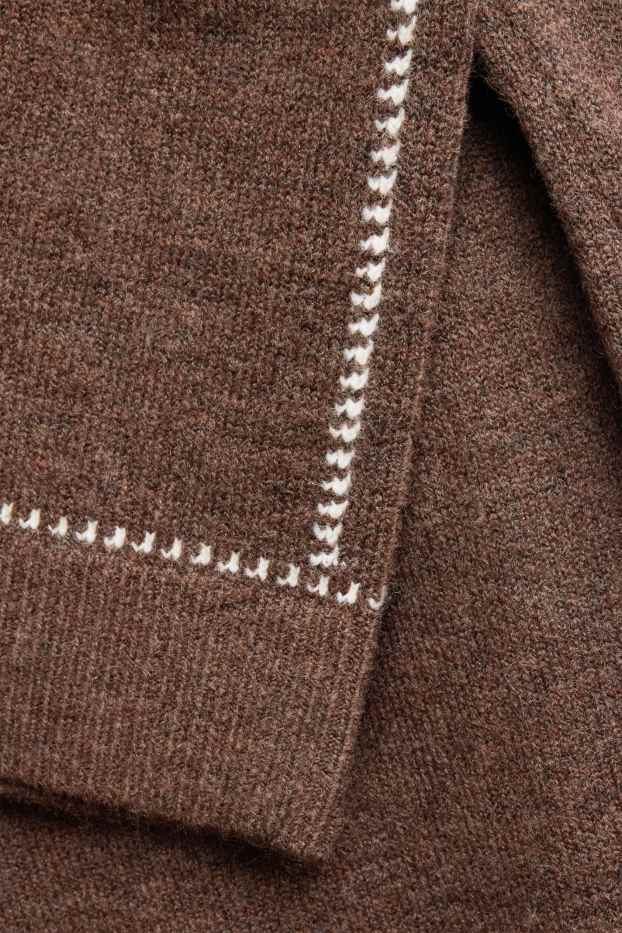 Damen - Strickkleid - Straight Fit - braun