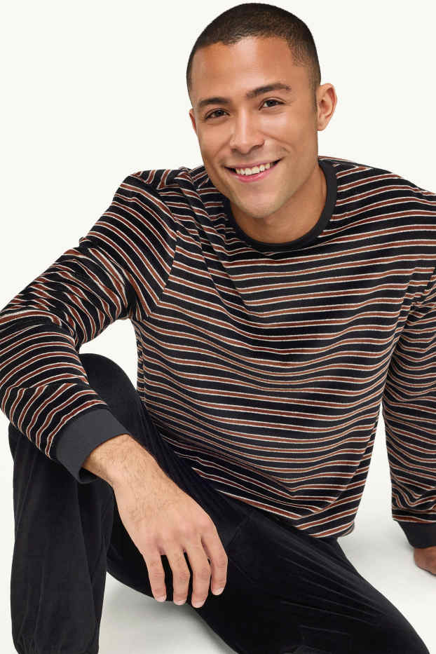 Men - Velvet pyjamas - black