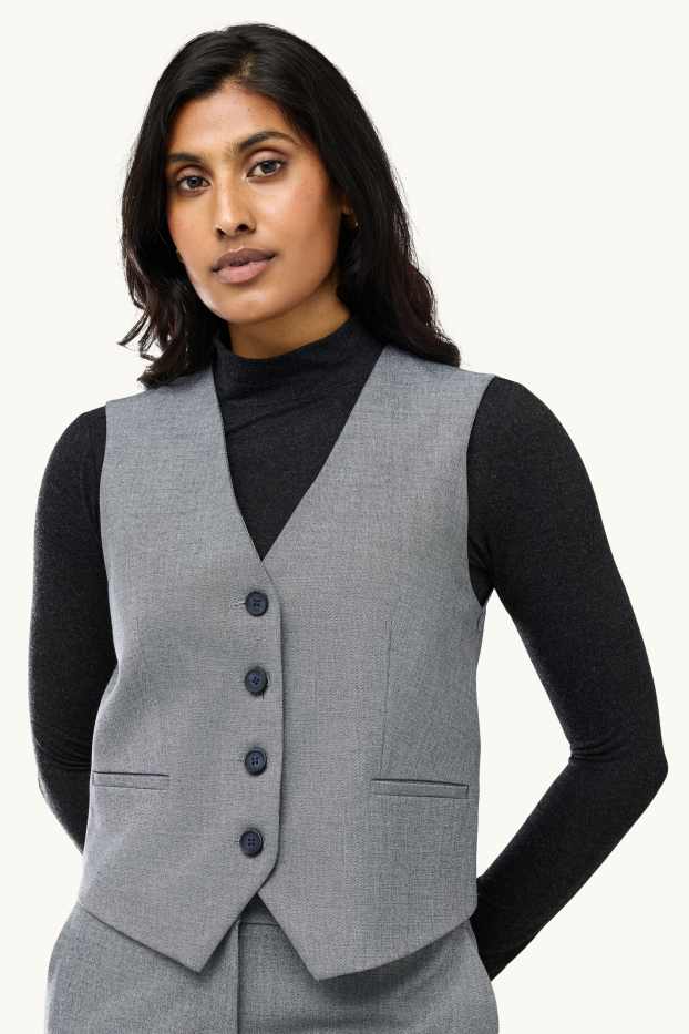 Women - Business waistcoat - regular fit - gray