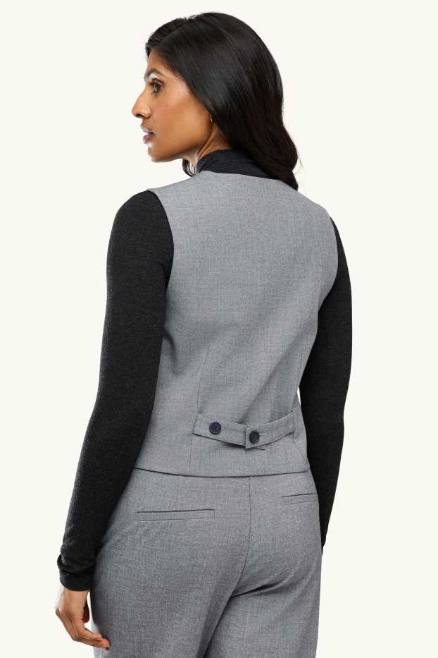 Women - Business waistcoat - regular fit - gray