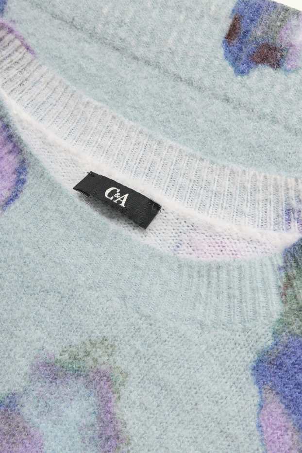 Damen - Pullover - geblümt - mintgrün