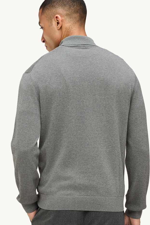 Hommes - Pull à col roulé - gris