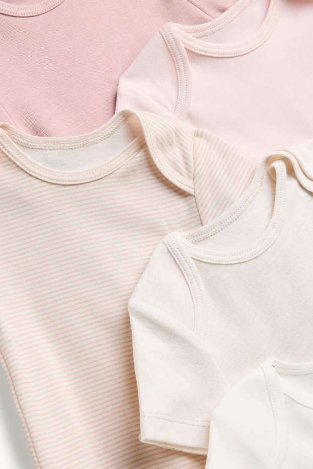 Baby: meisjes - Set van 5 - rompertje - crème wit