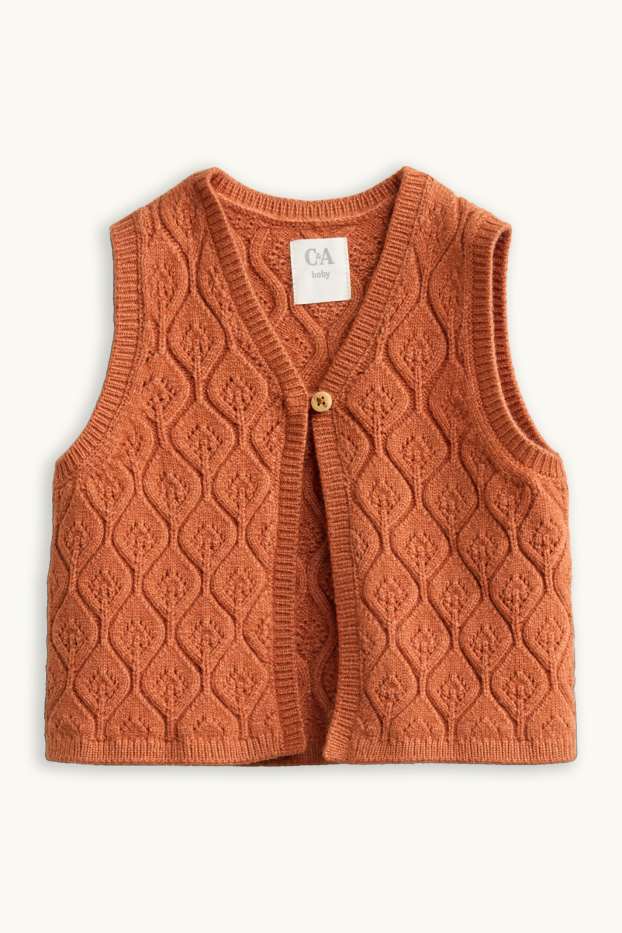 Baby Mädchen - Baby-Outfit - 3 teilig - braun / cremeweiß