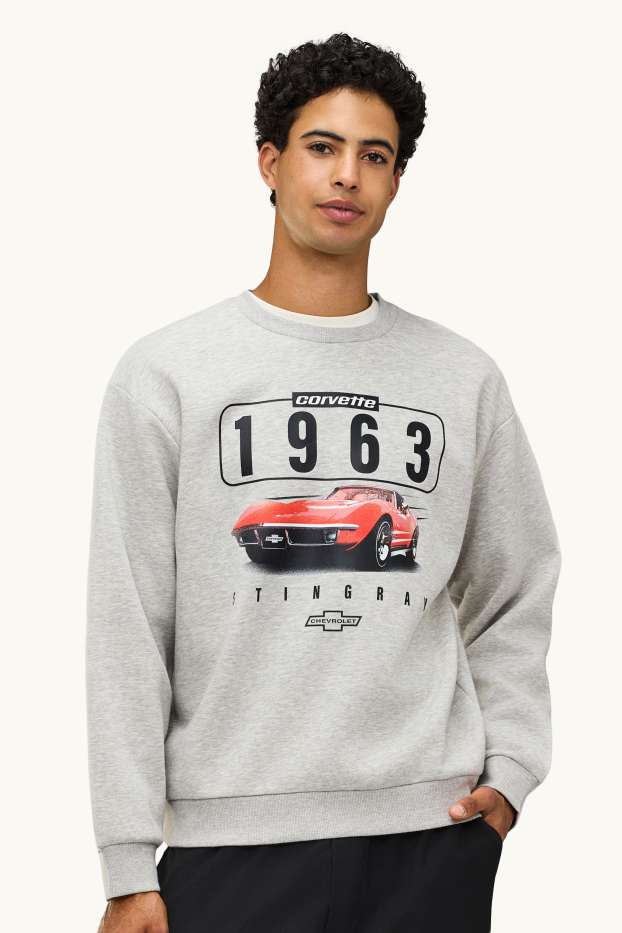 Uomo - Felpa - relaxed fit - Chevrolet - grigio chiaro melange