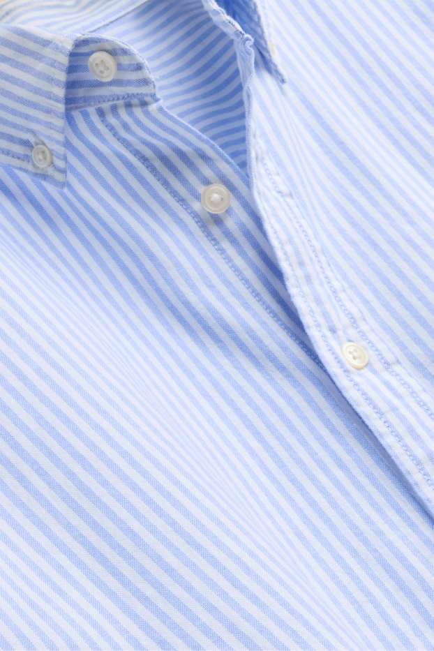 Herren - Hemd - Regular Fit - Button-down - gestreift - hellblau